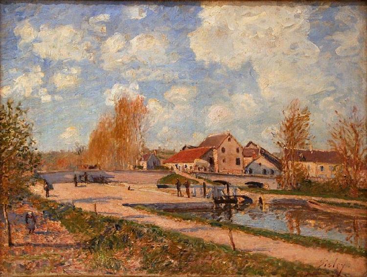 Alfred Sisley The Bourgogne Lock at Moret, Spring